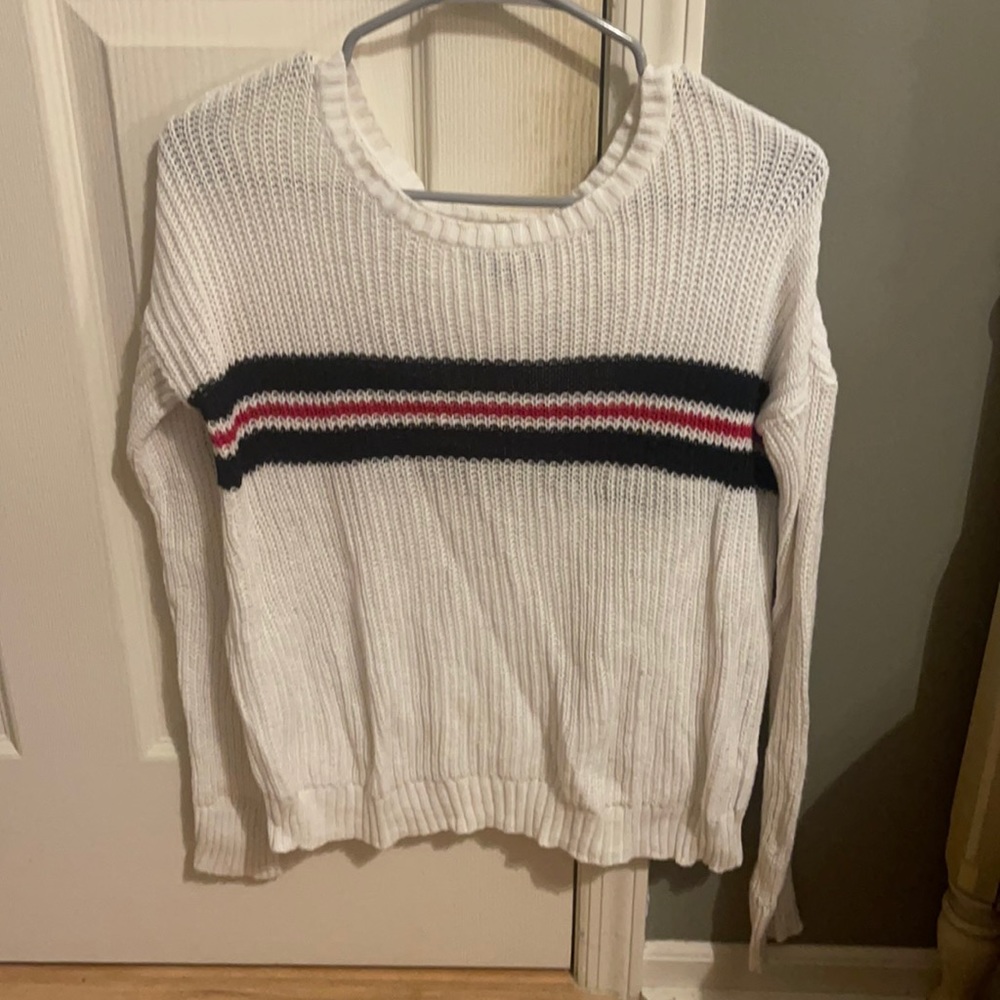 american eagle red white and blue sweater